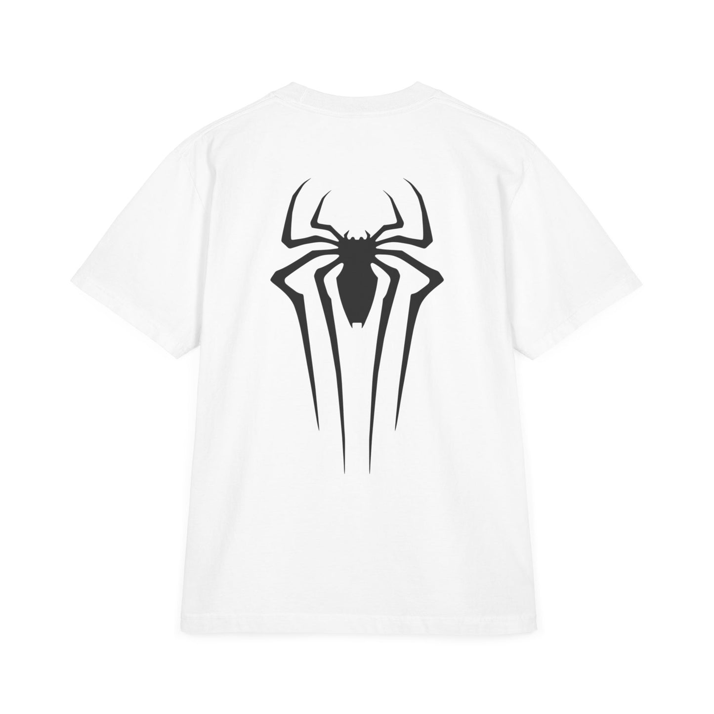 Spider-Man Logo T-Shirt — Minimal Front Text & Large Back Spider Emblem