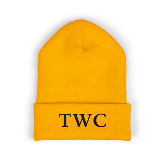 TWC Embroidered Initials Cuffed Beanie — True World Creations Classic Monogram Knit Hat