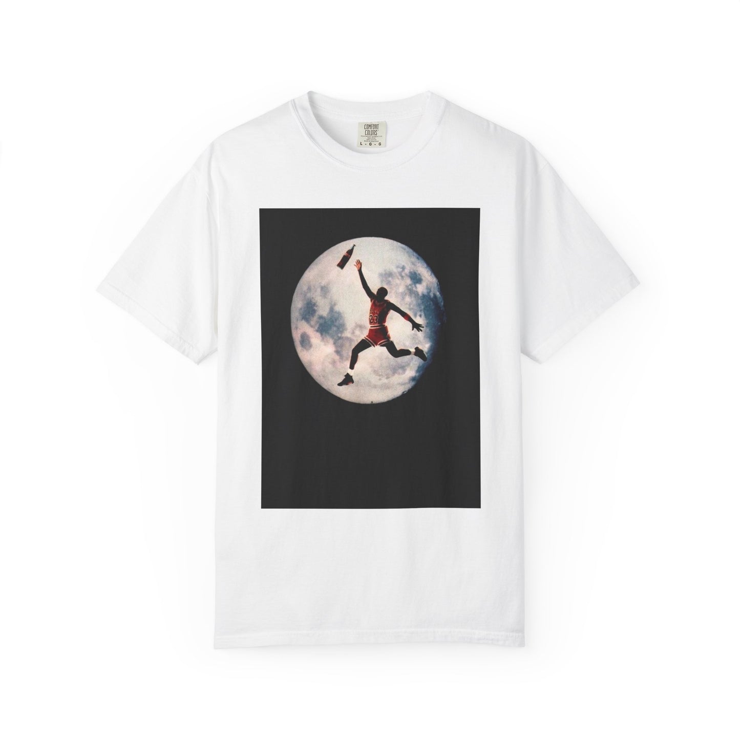 Unisex Garment-Dyed T-Shirt - Retro Basketball Moon Graphic