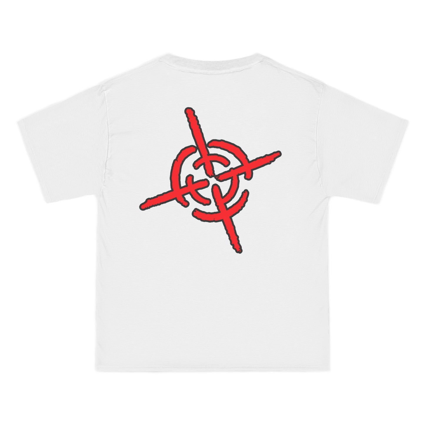 True World Creations T-Shirt — Logo Graphic Tee with Red Target Back Print