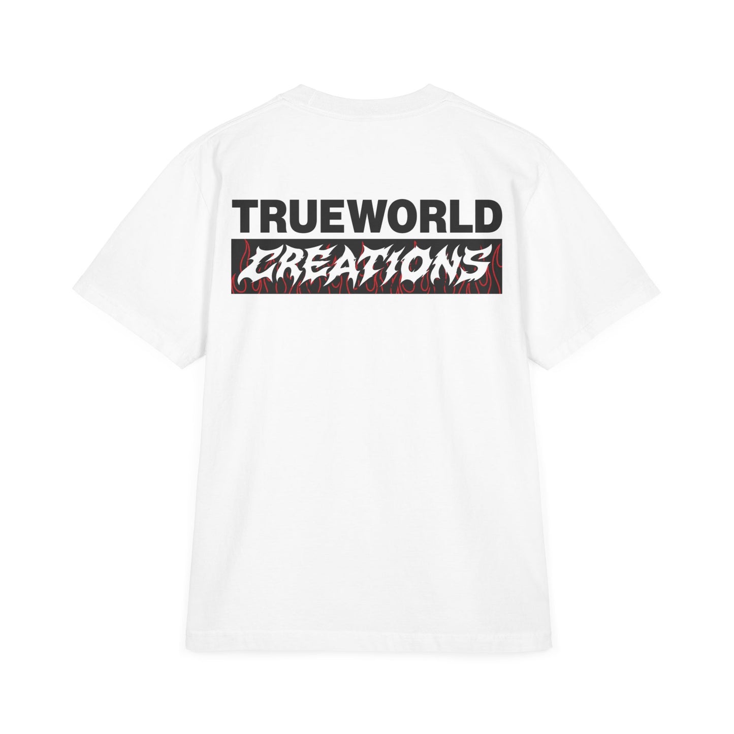 TrueWorld Creations Graphic T-Shirt — Bold Logo Front & Back