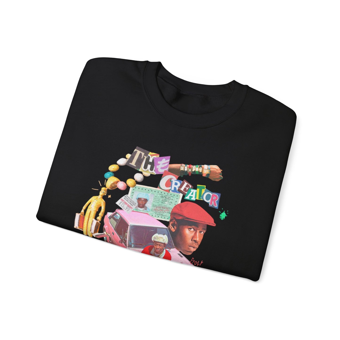 Crewneck Sweatshirt — Colorful Retro Collage "The Creator" Graphic