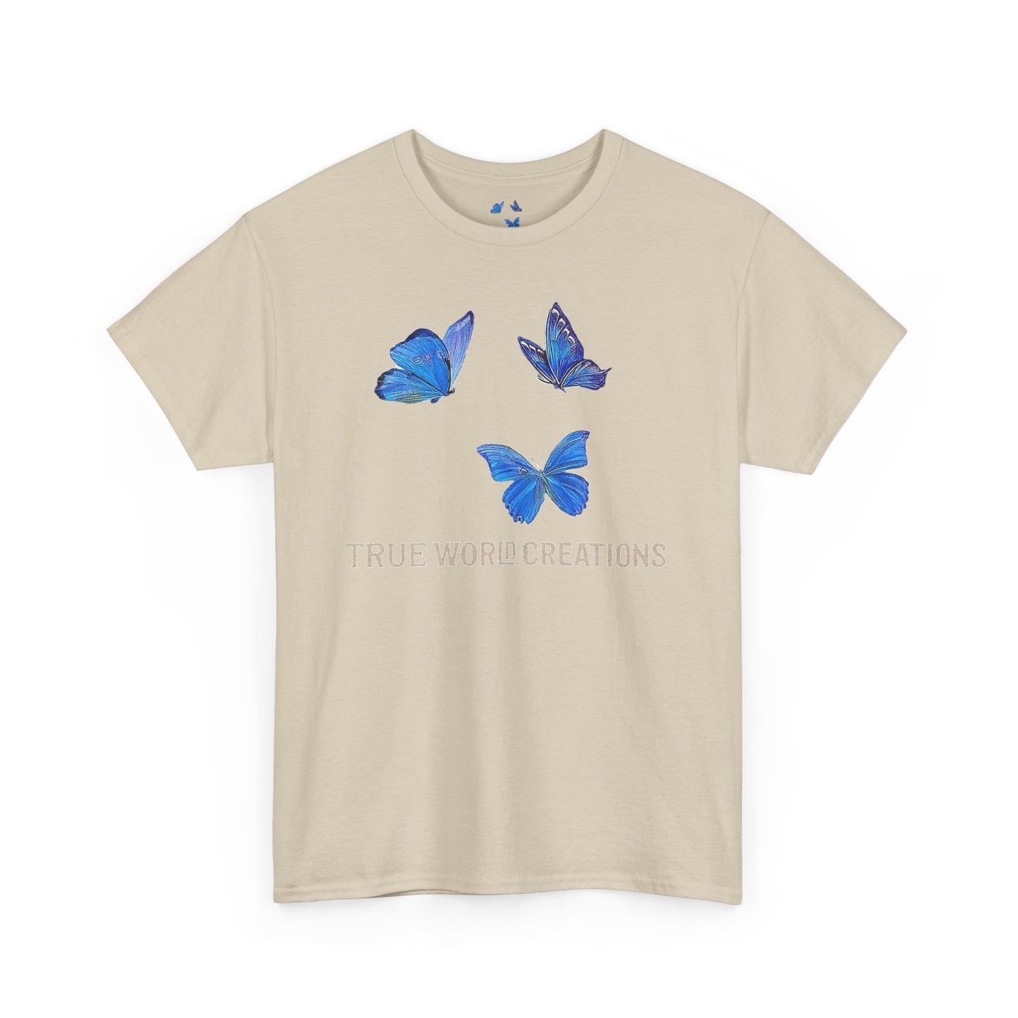 TrueWorldCreations Butterfly Tee, Blue butterfly T-Shirt, Unique Graphic Tee