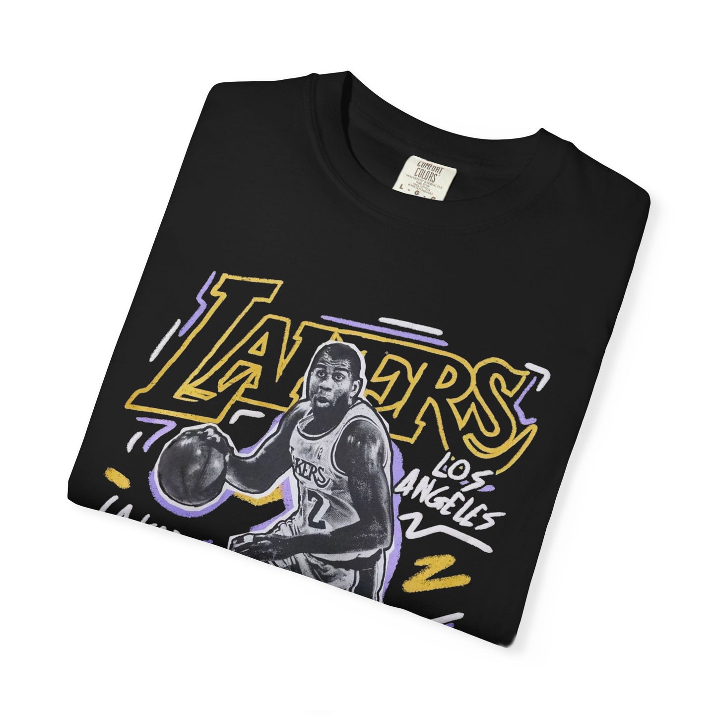 Los Angeles Lakers Retro Player Graphic T-Shirt — Vintage Basketball Tee