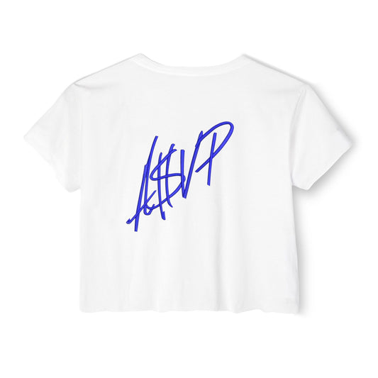 Women Festival Crop Top - ASVP Graphic Tee for Summer Vibes