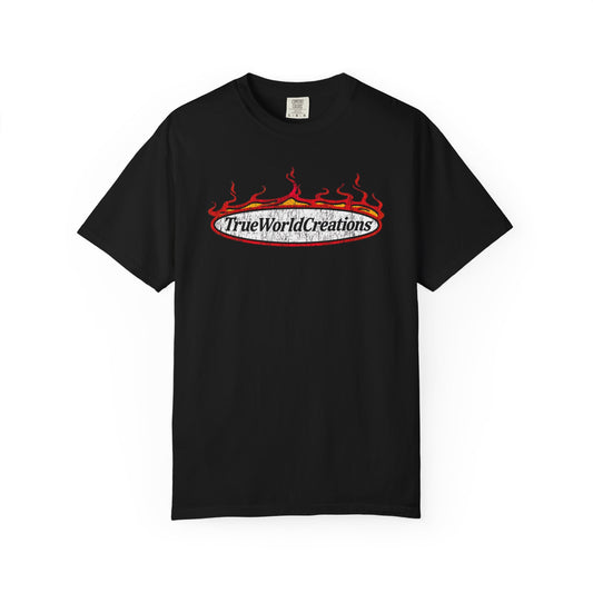 TrueWorldCreations Flame Logo T-Shirt — Graphic Crewneck Tee