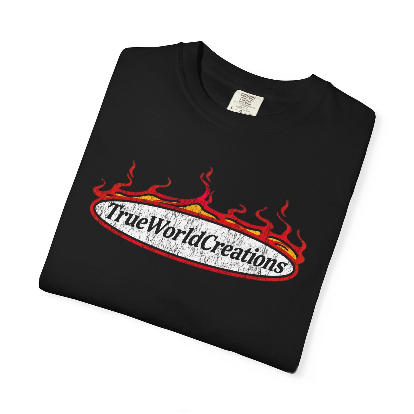 TrueWorldCreations Flame Logo T-Shirt — Graphic Crewneck Tee