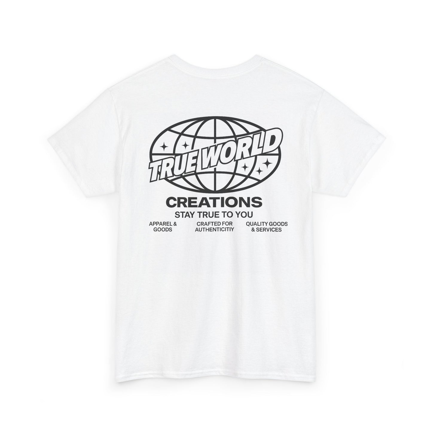 Authentic Unisex Heavy Cotton Tee - 'True World Creations' Graphic T-Shirt
