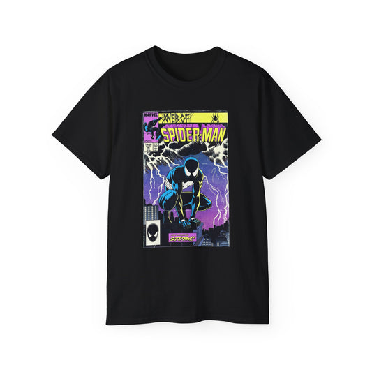 Spider-Man Comic Cover Graphic Tee — Retro Venom-Style Superhero T-Shirt
