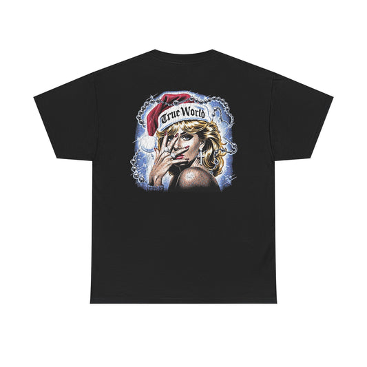 True World Creations Graphic Tee — Retro Santa Back Print