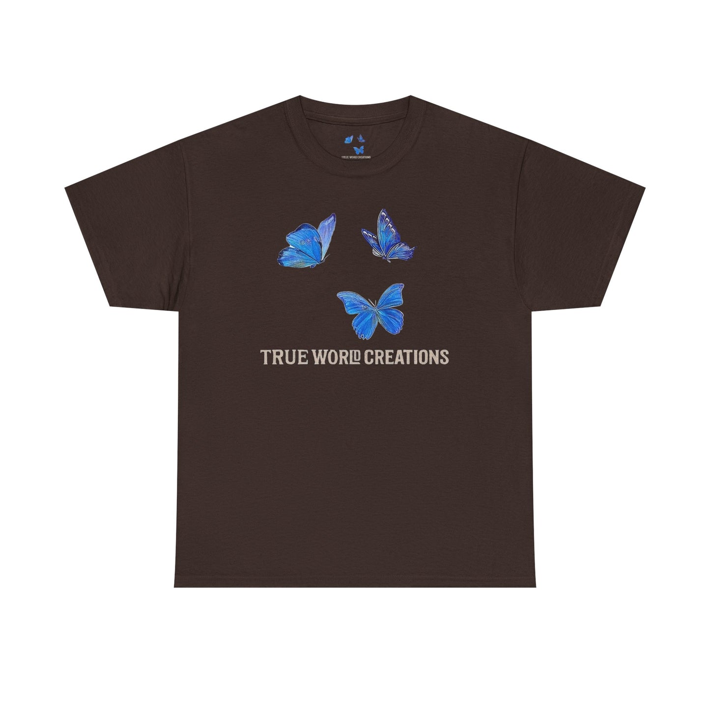 TrueWorldCreations Butterfly Tee, Blue butterfly T-Shirt, Unique Graphic Tee