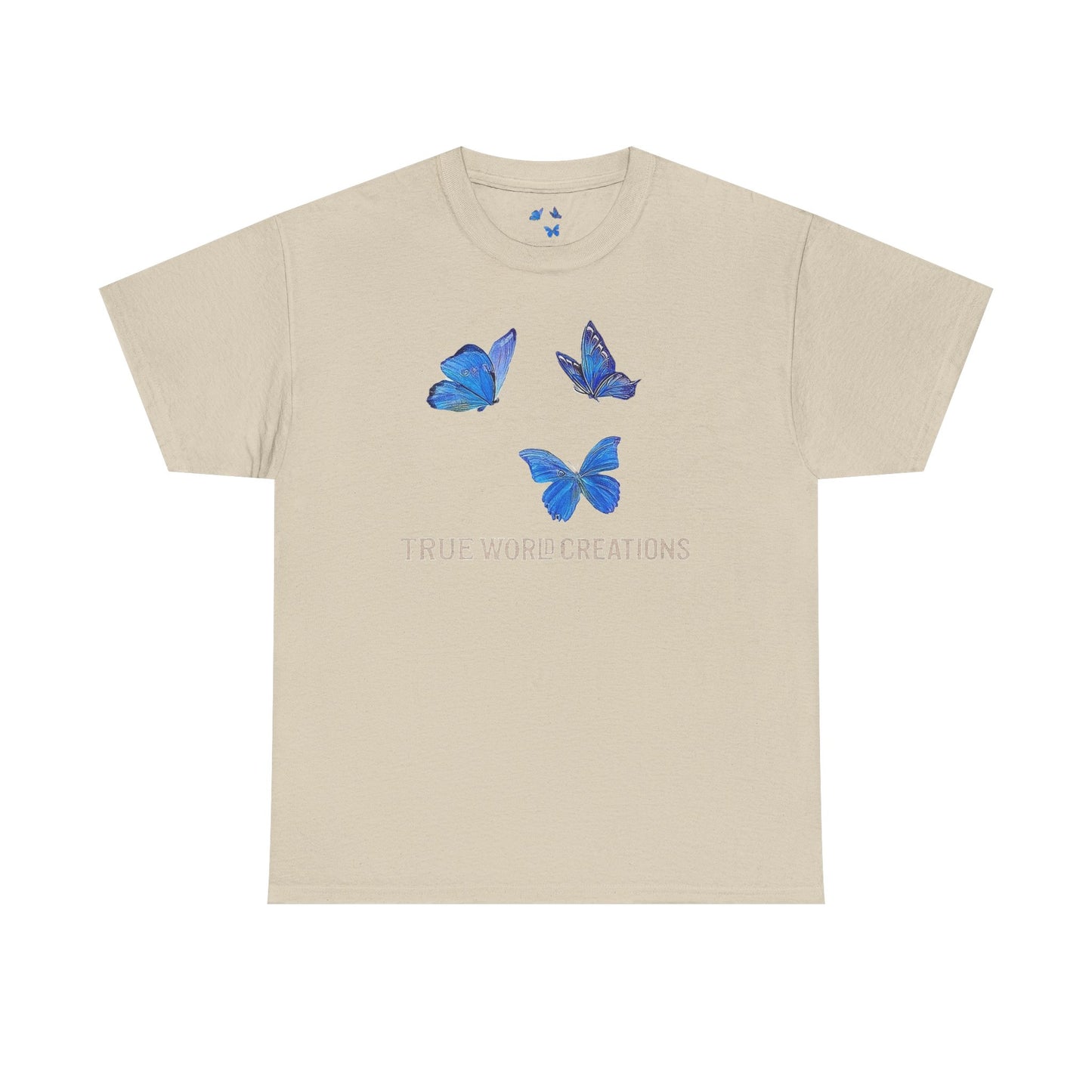 TrueWorldCreations Butterfly Tee, Blue butterfly T-Shirt, Unique Graphic Tee