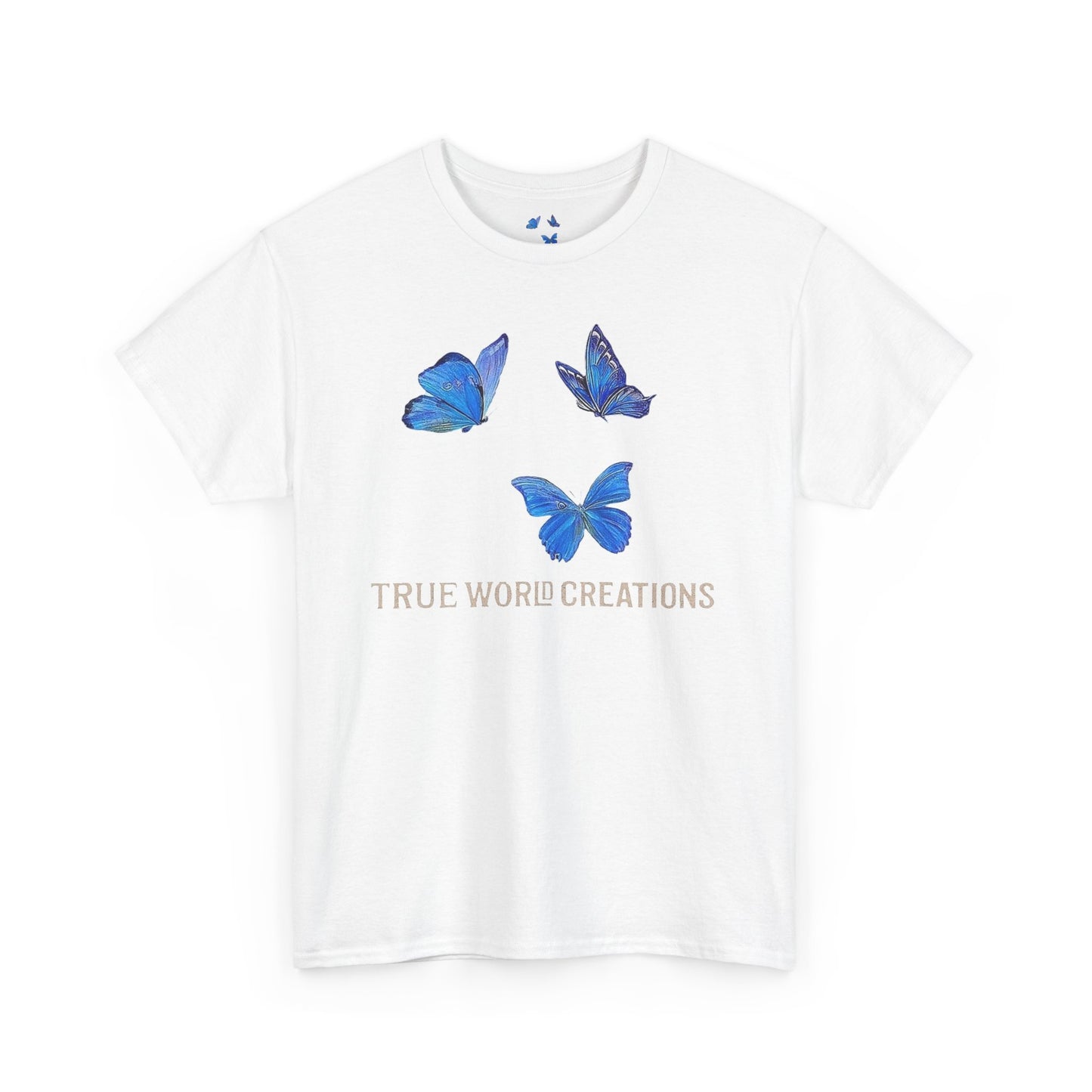 TrueWorldCreations Butterfly Tee, Blue butterfly T-Shirt, Unique Graphic Tee
