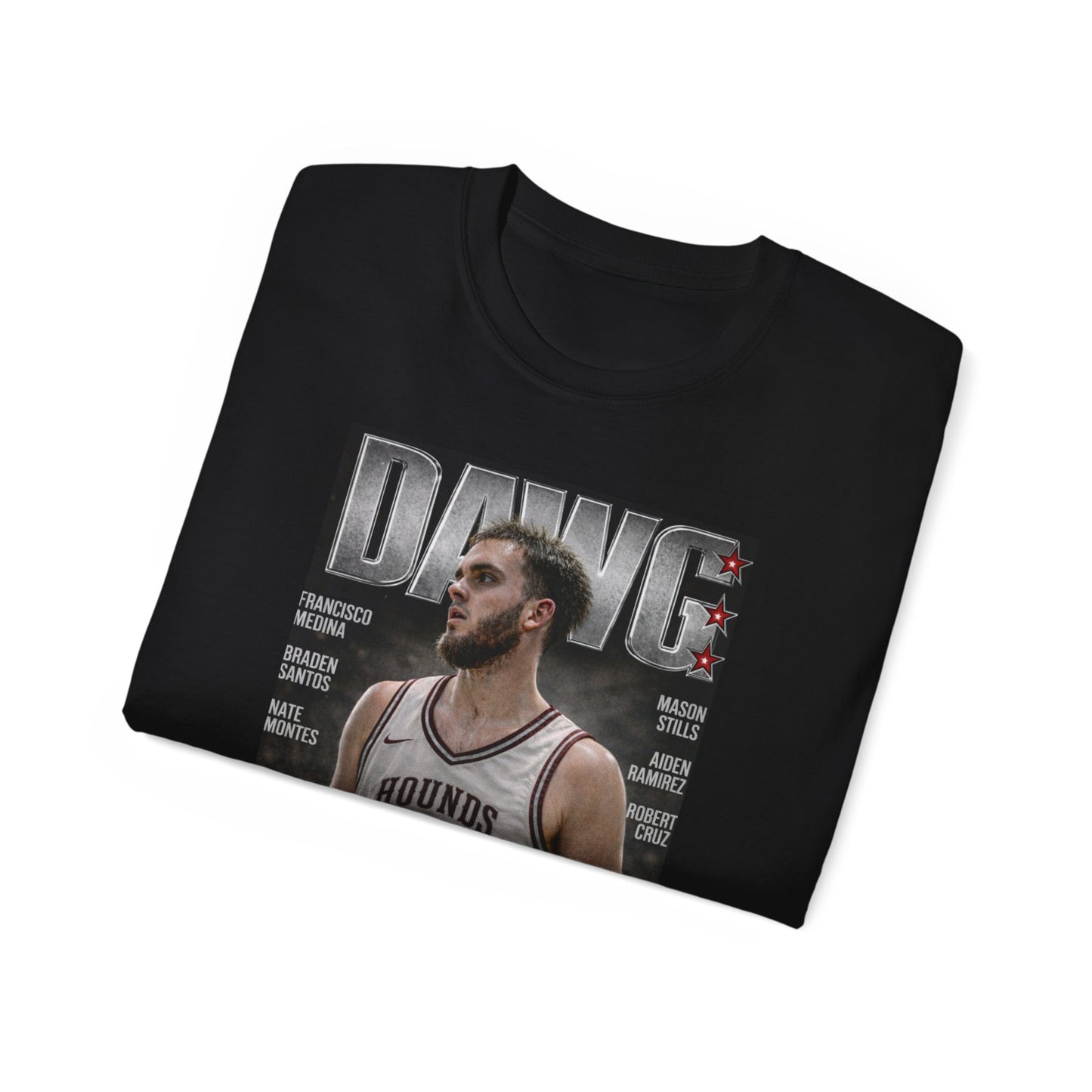 Grandview Greyhounds DAWG Basketball Player Graphic Tee — Neeko Garza #32 GHS TWC