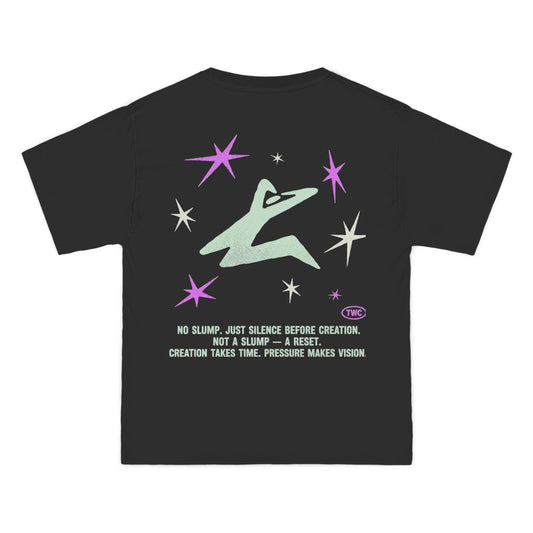 Graphic T-Shirt Retro 'True World Creations' Logo Tee (Stars Back Print)