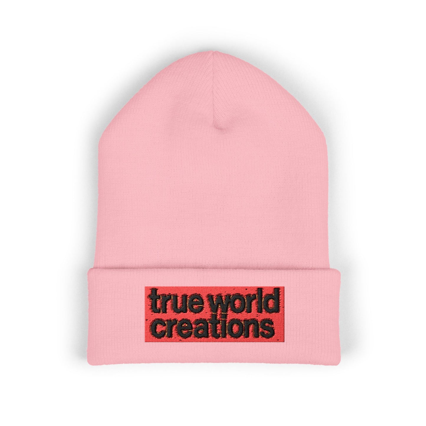 Classic Cuffed Beanie with True World Creations Embroidery - Stylish Winter Accessory