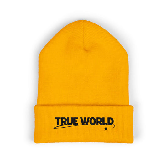 True World Embroidered Cuffed Beanie — TWC Classic Winter Knit Hat