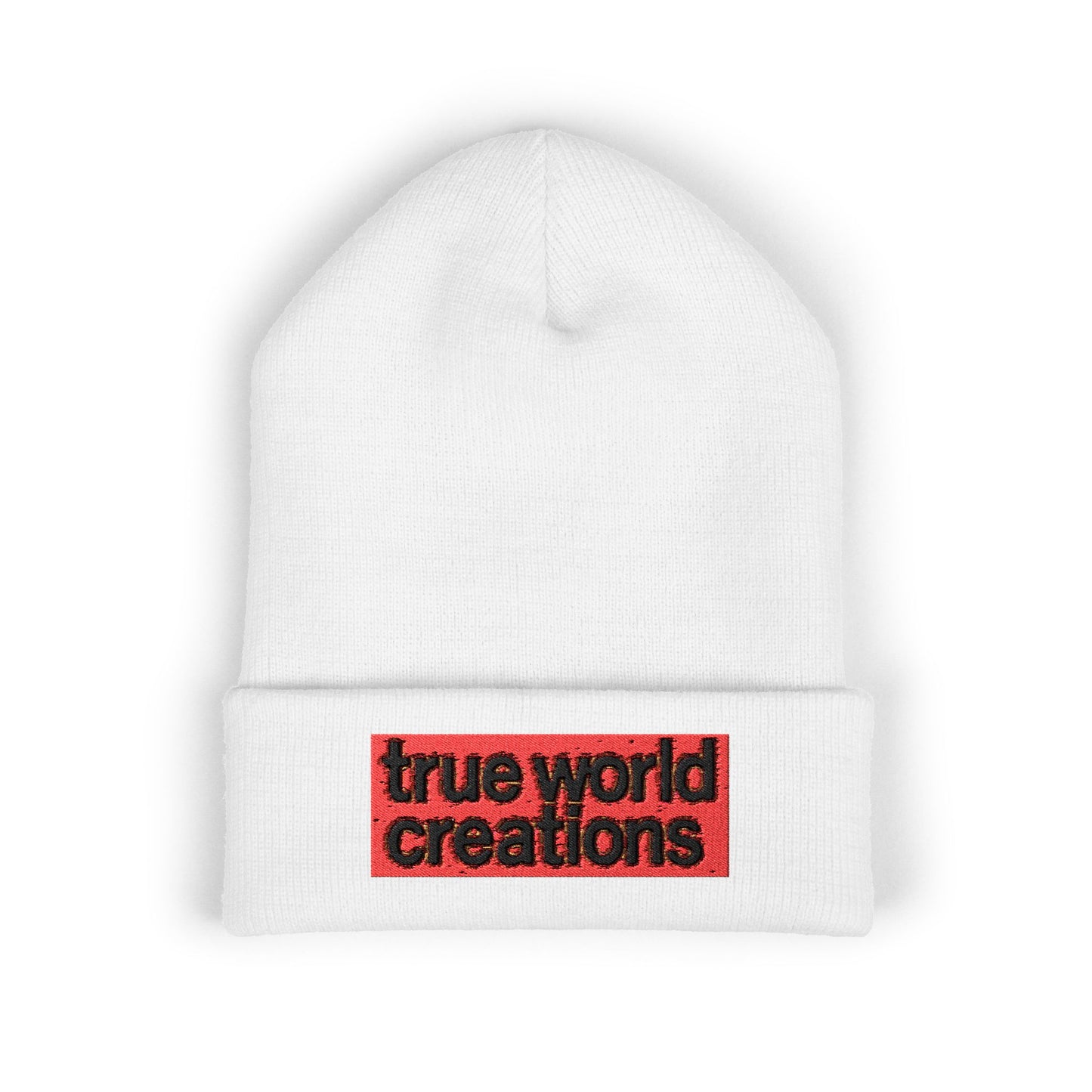 Classic Cuffed Beanie with True World Creations Embroidery - Stylish Winter Accessory