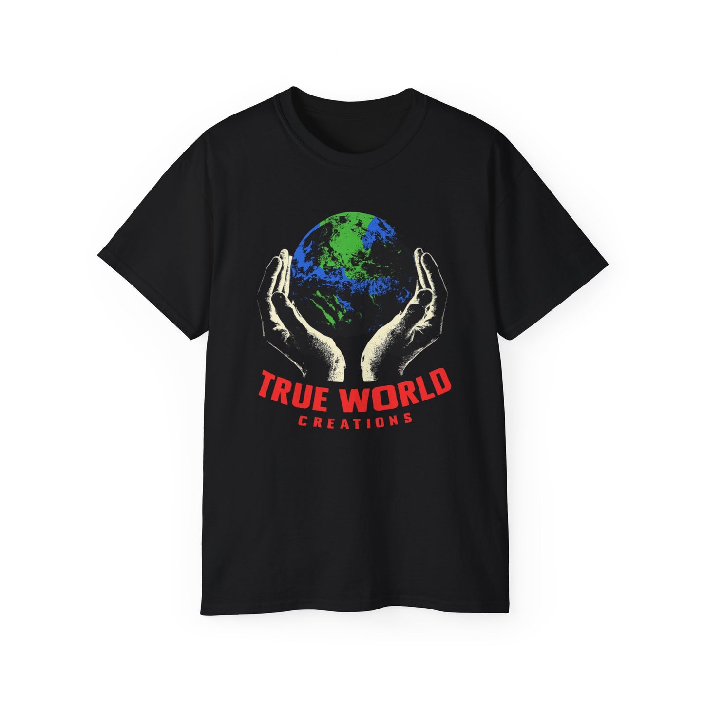 True World Creations earth is in your hands graphic T-shirt