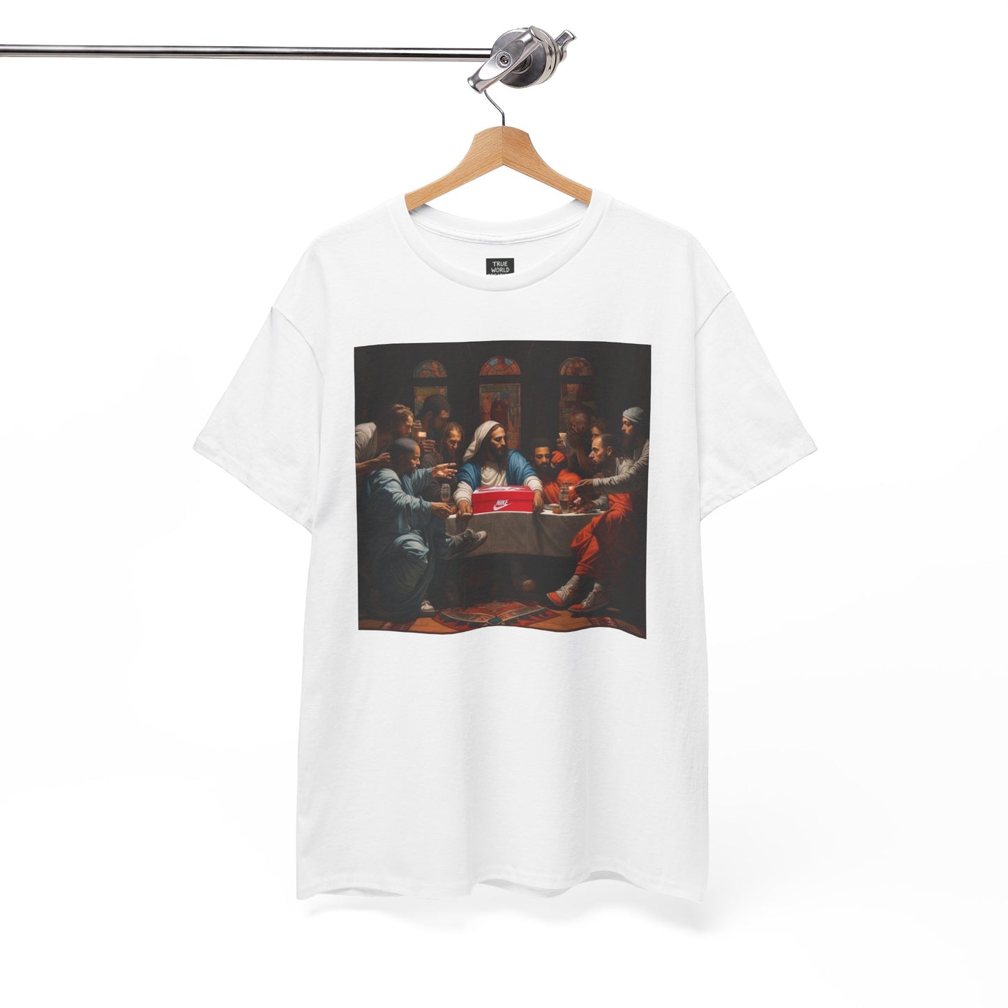 Graphic Tee Shirt 'The First Pair' Unisex Heavy Cotton Tee - Play On The Last Supper Painting Shirt