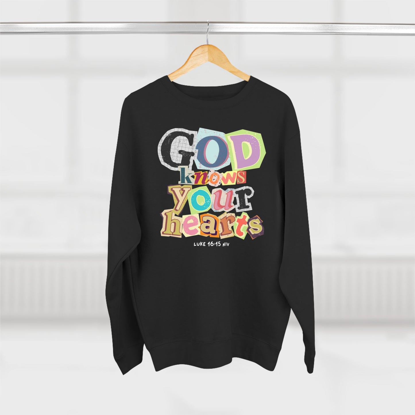 True World Creations Crewneck Sweatshirt - 'God Knows Your Hearts'