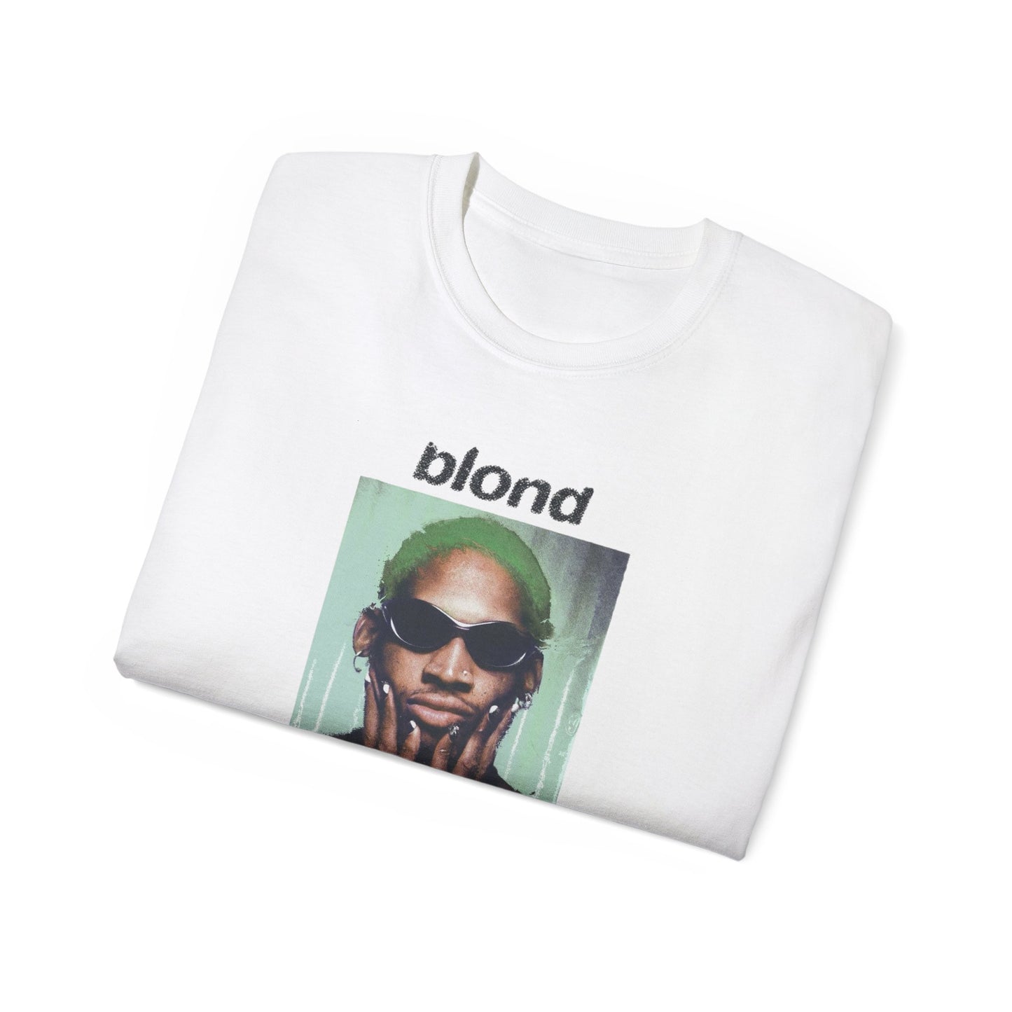 Blond Photo Graphic Tee — Retro Portrait Band Shirt