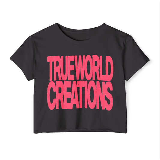 TrueWorld Creations Crop Top — Women's Festival Graphic Tee