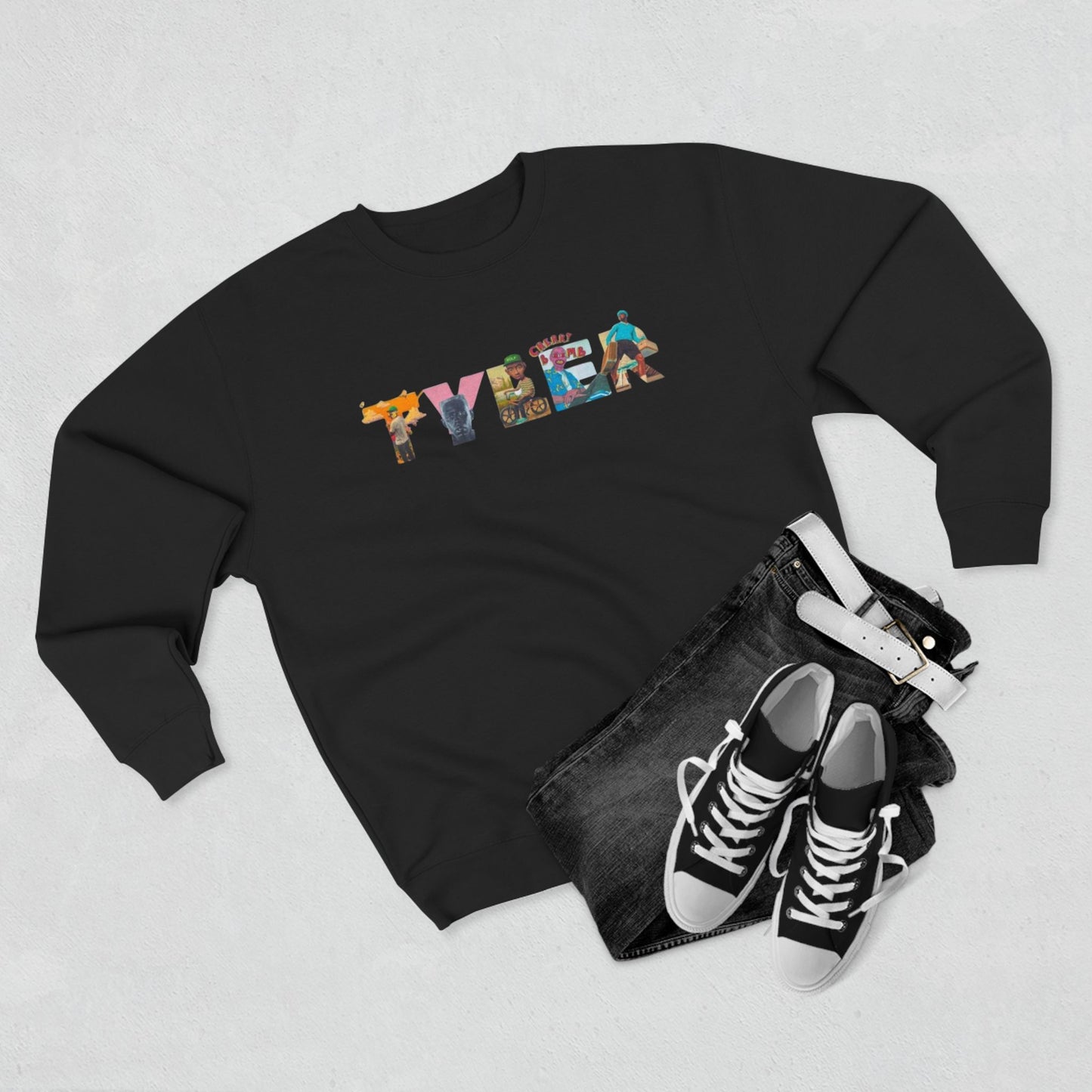 Tyler Crewneck Sweatshirt - Tyler the Creator  Music Album Nameplate Design