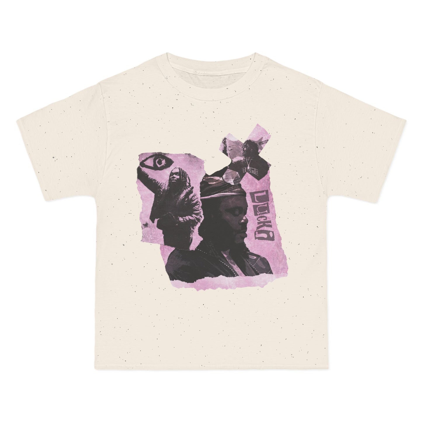 Lucki Abstract Pink Cat Collage T-Shirt