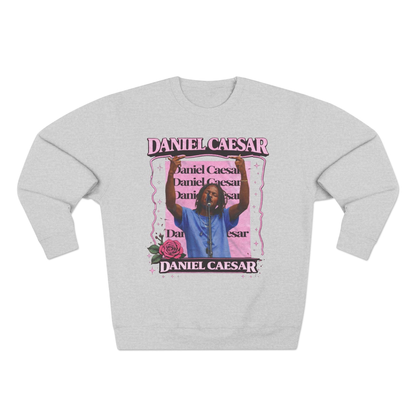 Daniel Caesar Graphic Sweatshirt — Pink Retro Tour Crewneck