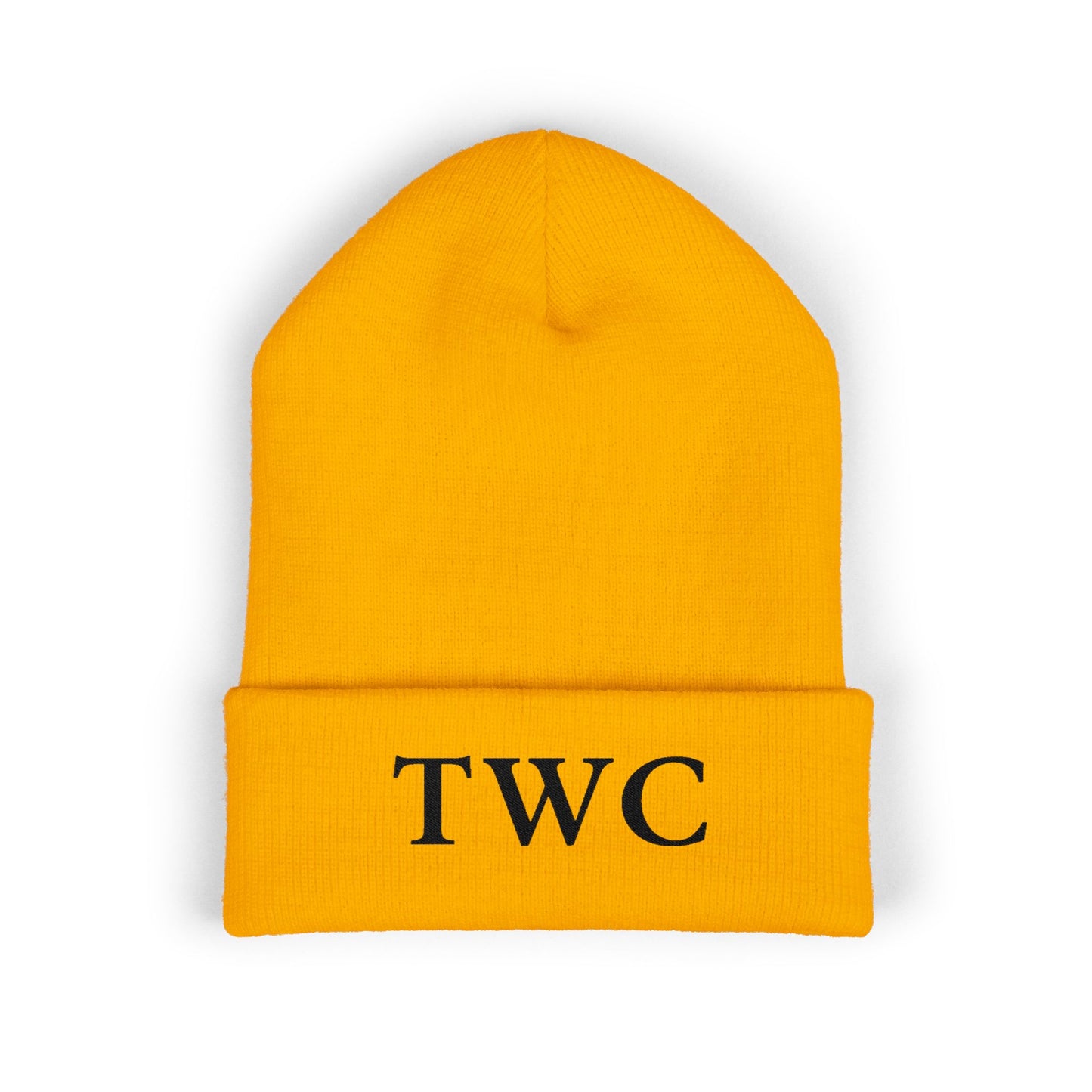 TWC Embroidered Initials Cuffed Beanie — True World Creations Classic Monogram Knit Hat