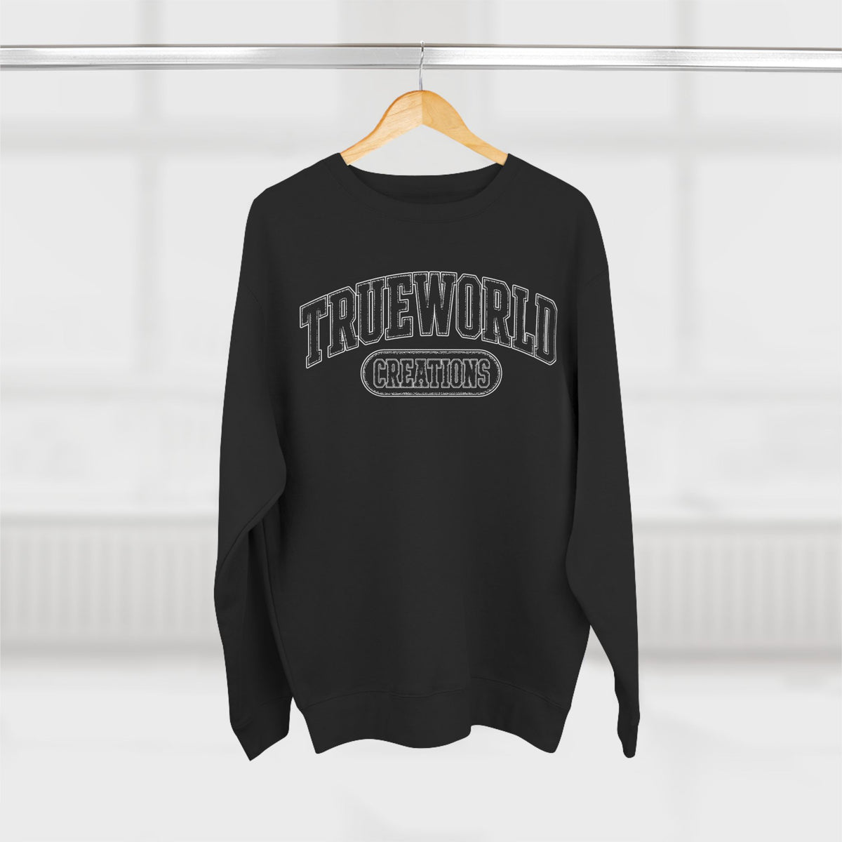 Crewneck Sweatshirt — "TRUEWORLD Creations" Arch Logo Pullover