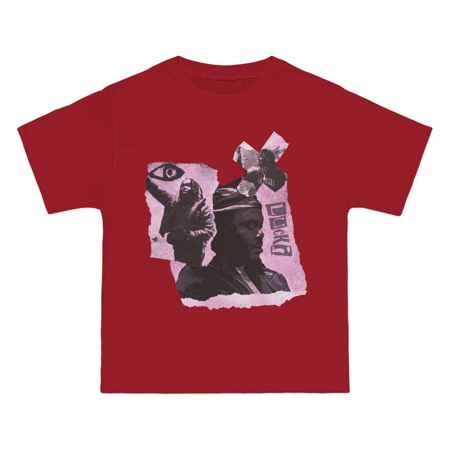 Lucki Abstract Pink Cat Collage T-Shirt