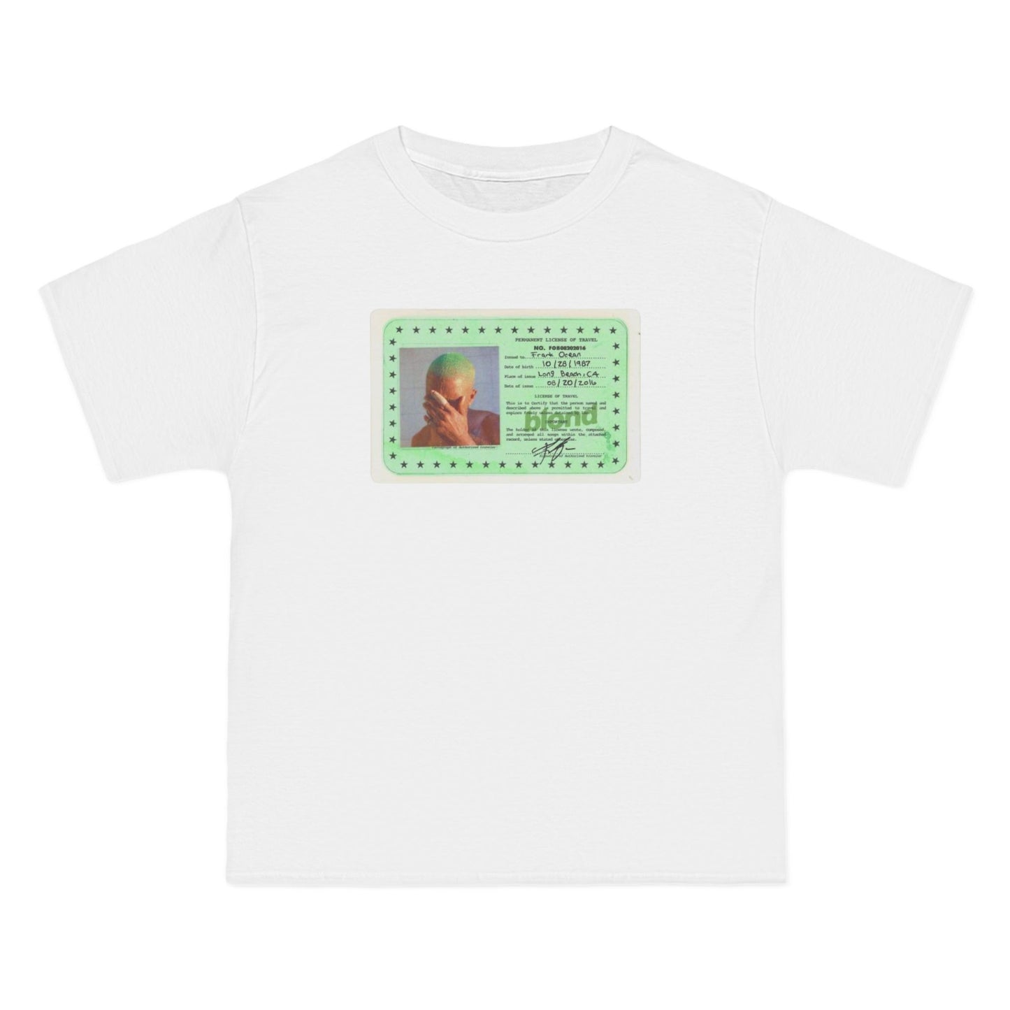 Frank ocean ID Photo Graphic T-Shirt — Retro Neon Driver License Design