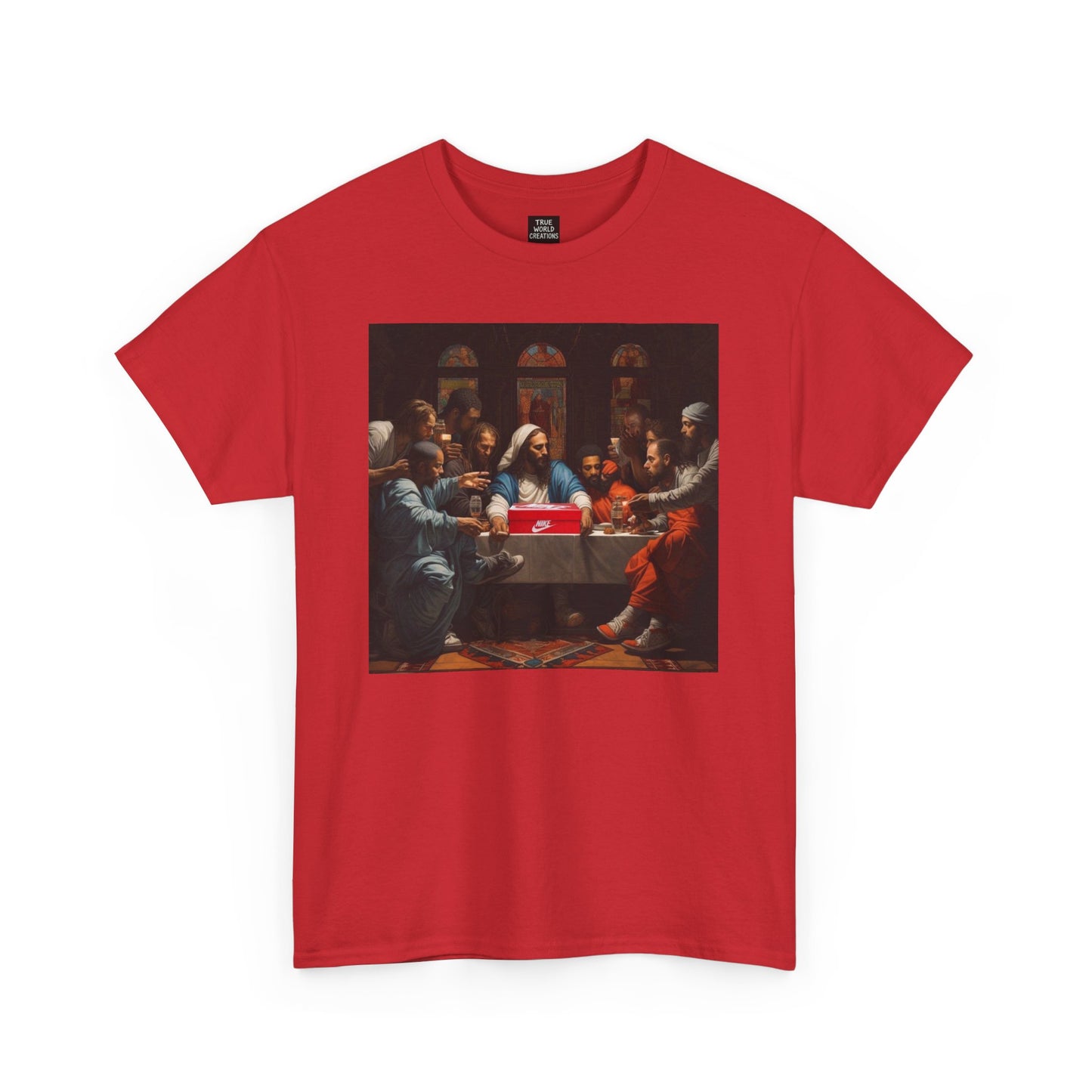 Graphic Tee Shirt 'The First Pair' Unisex Heavy Cotton Tee - Play On The Last Supper Painting Shirt