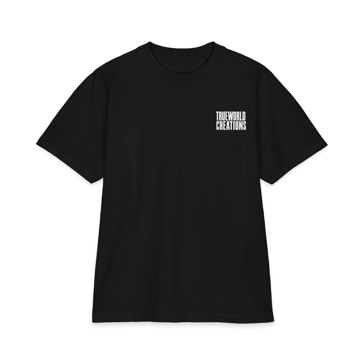 TrueWorldCreations Heavyweight Tee — Bold Back Logo Short Sleeve