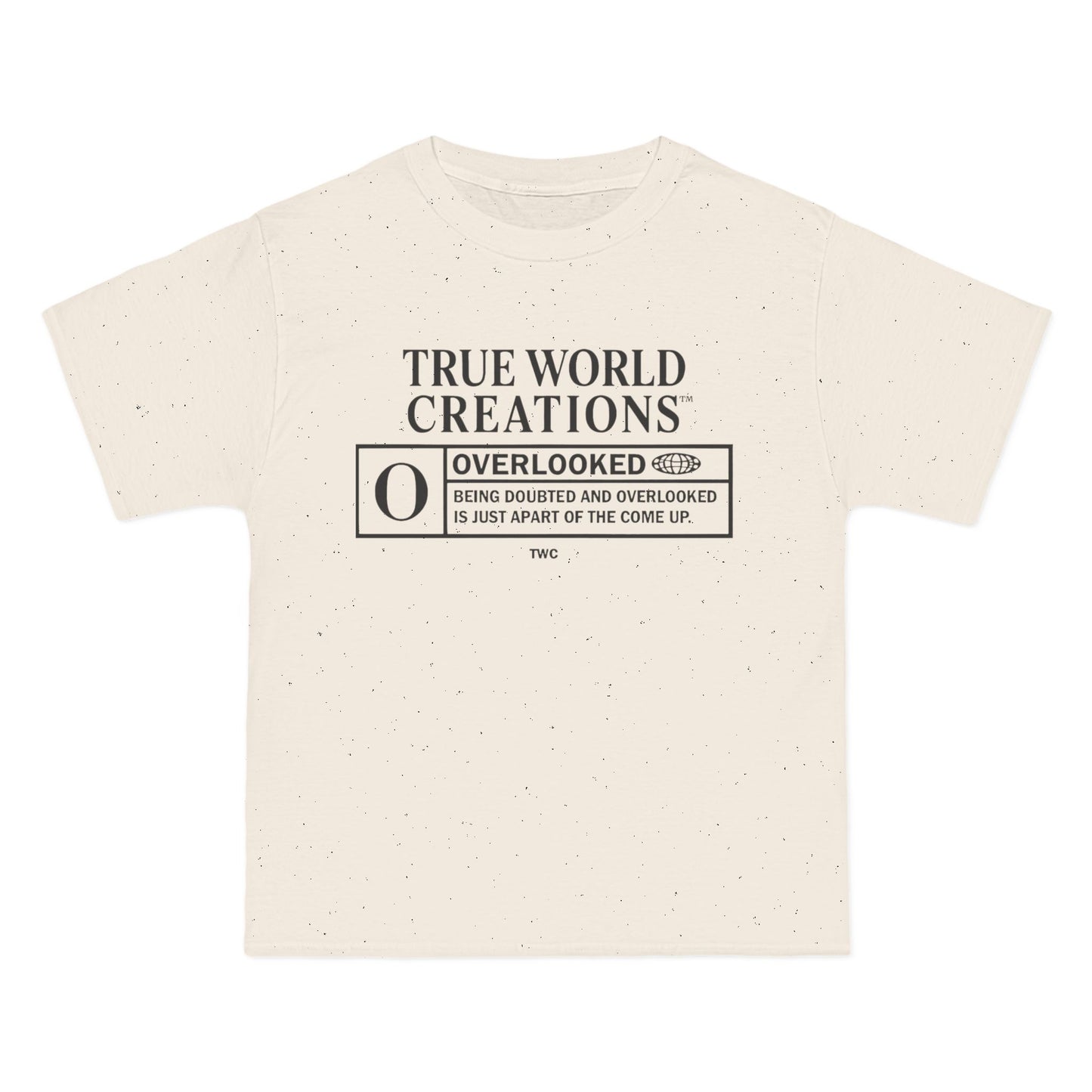 True World Creations "Overlooked" Graphic T-Shirt — Vintage Logo Tee