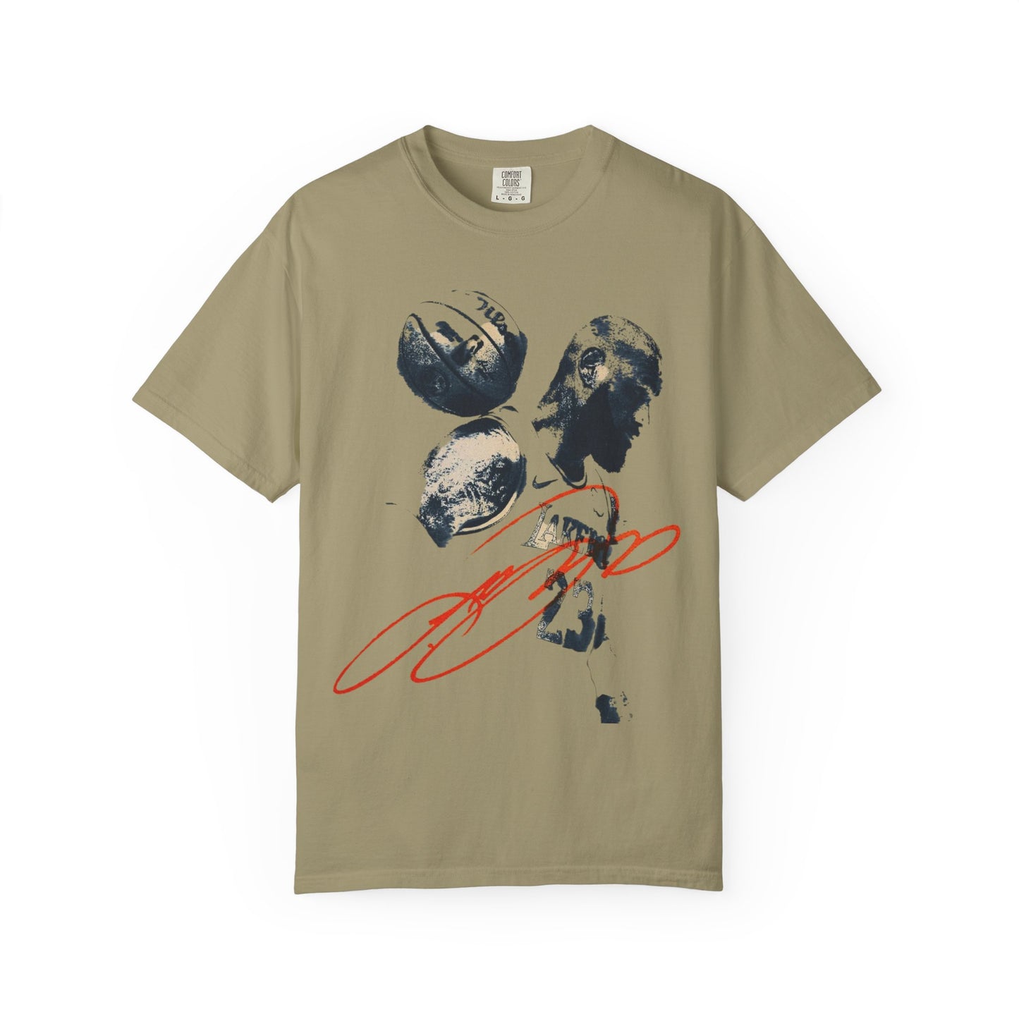 Basketball Silhouette Tee with lbj Signature Graphic