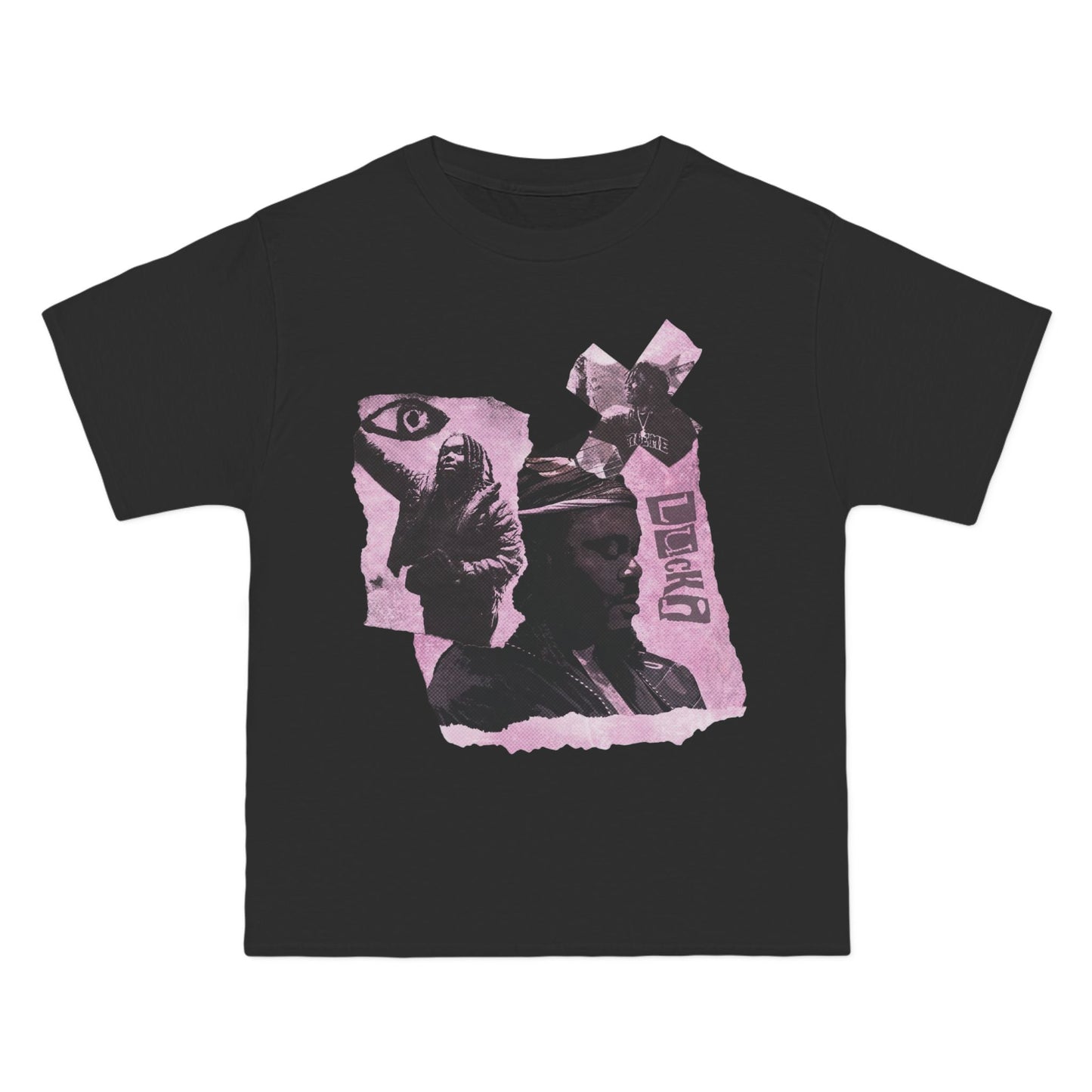 Lucki Abstract Pink Cat Collage T-Shirt