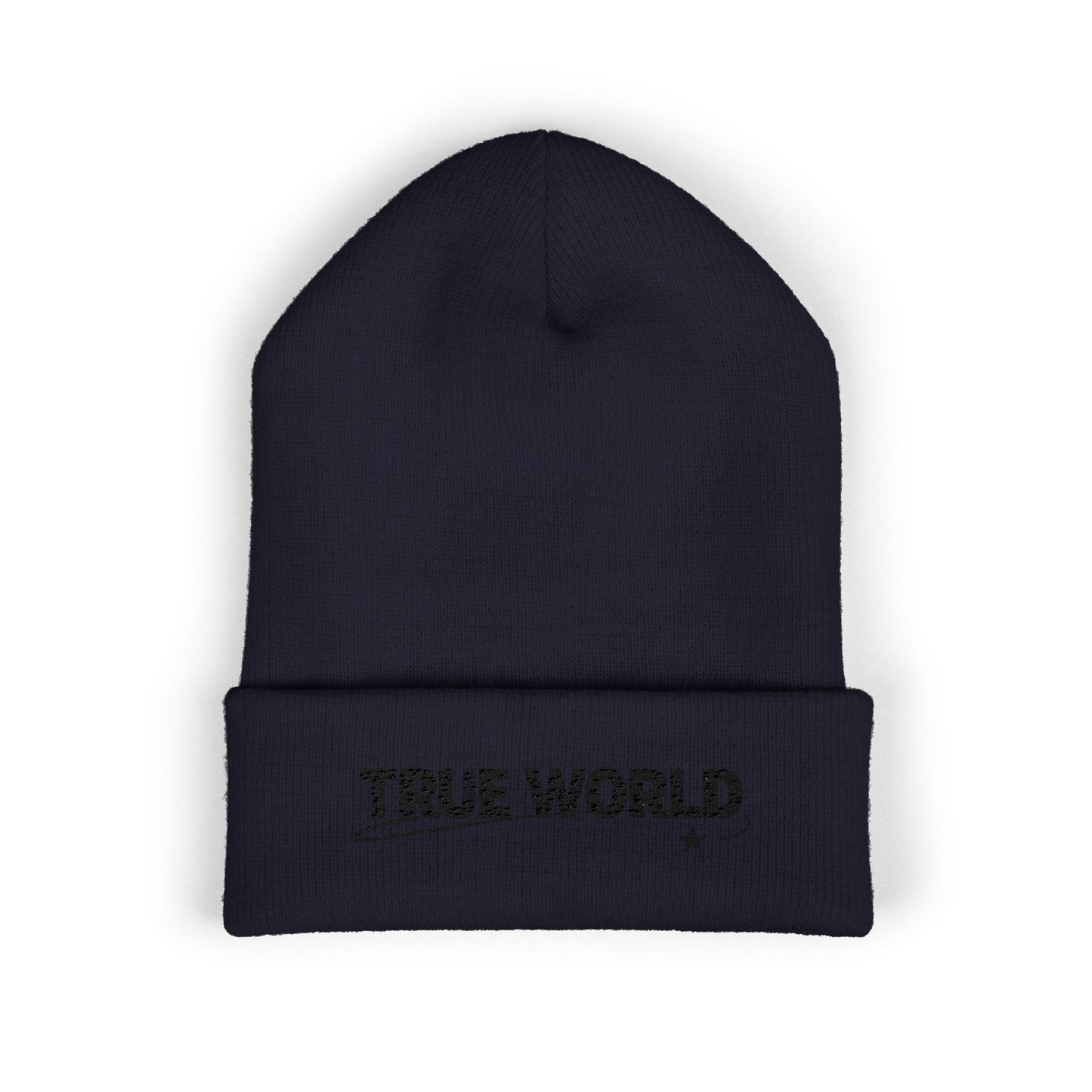 True World Embroidered Cuffed Beanie — TWC Classic Winter Knit Hat