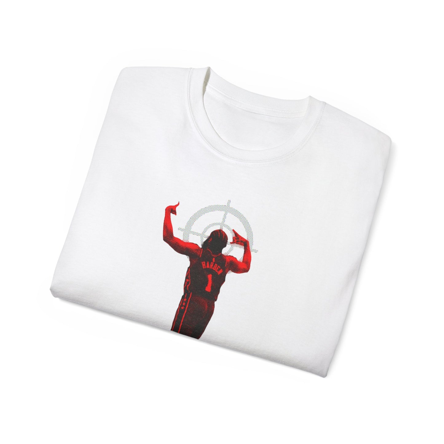 Basketball Shooter James harden Silhouette — Red Player Target Graphic T-shirt