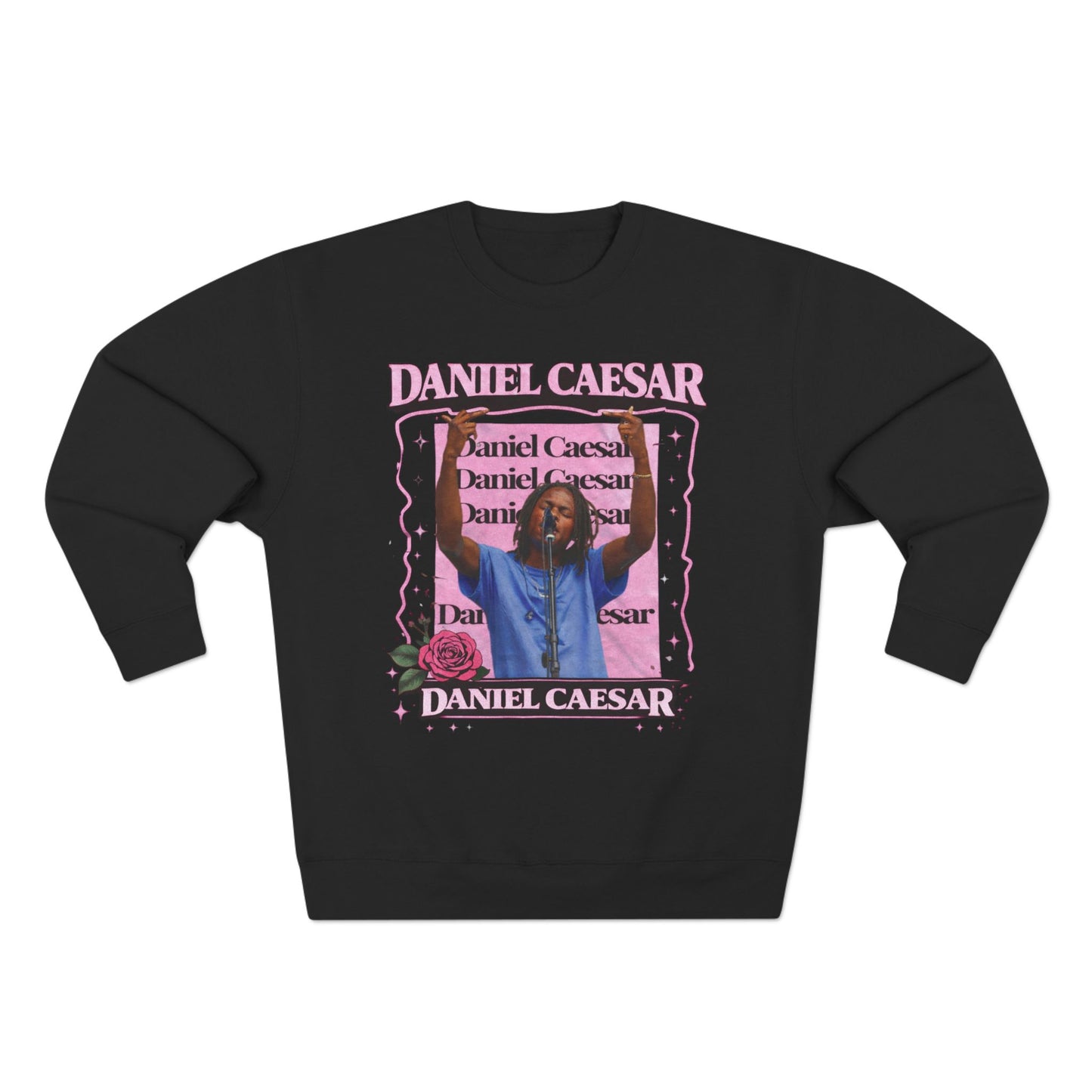 Daniel Caesar Graphic Sweatshirt — Pink Retro Tour Crewneck