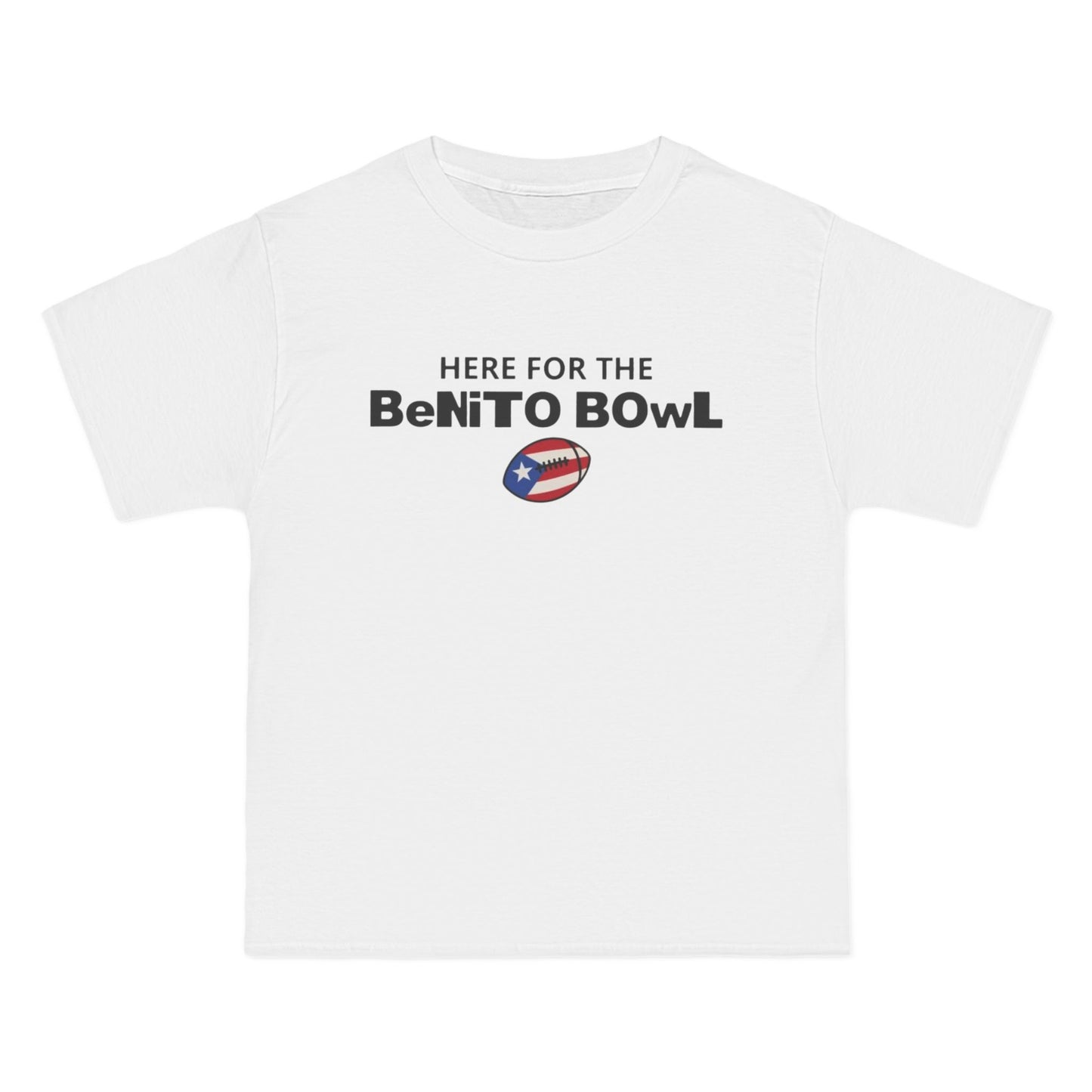 Super Bowl Football Tee – “Here for the Benito Bowl” Graphic T-Shirt