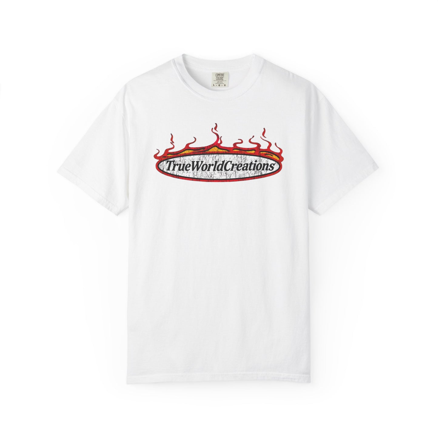 TrueWorldCreations Flame Logo T-Shirt — Graphic Crewneck Tee