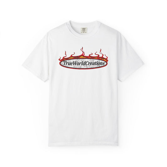 TrueWorldCreations Flame Logo T-Shirt — Graphic Crewneck Tee