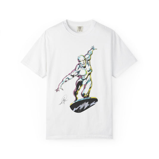 Surfing Silver Surfer Unisex T-Shirt, Retro T-Shirt, Comic Tee,