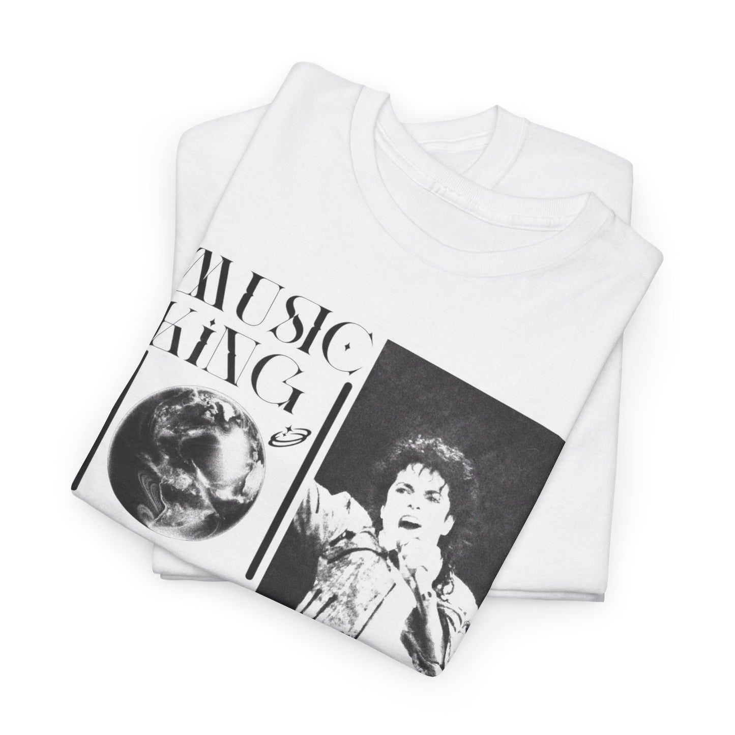 Retro MJ Music Legend Tee — Vintage Black & White Band Graphic