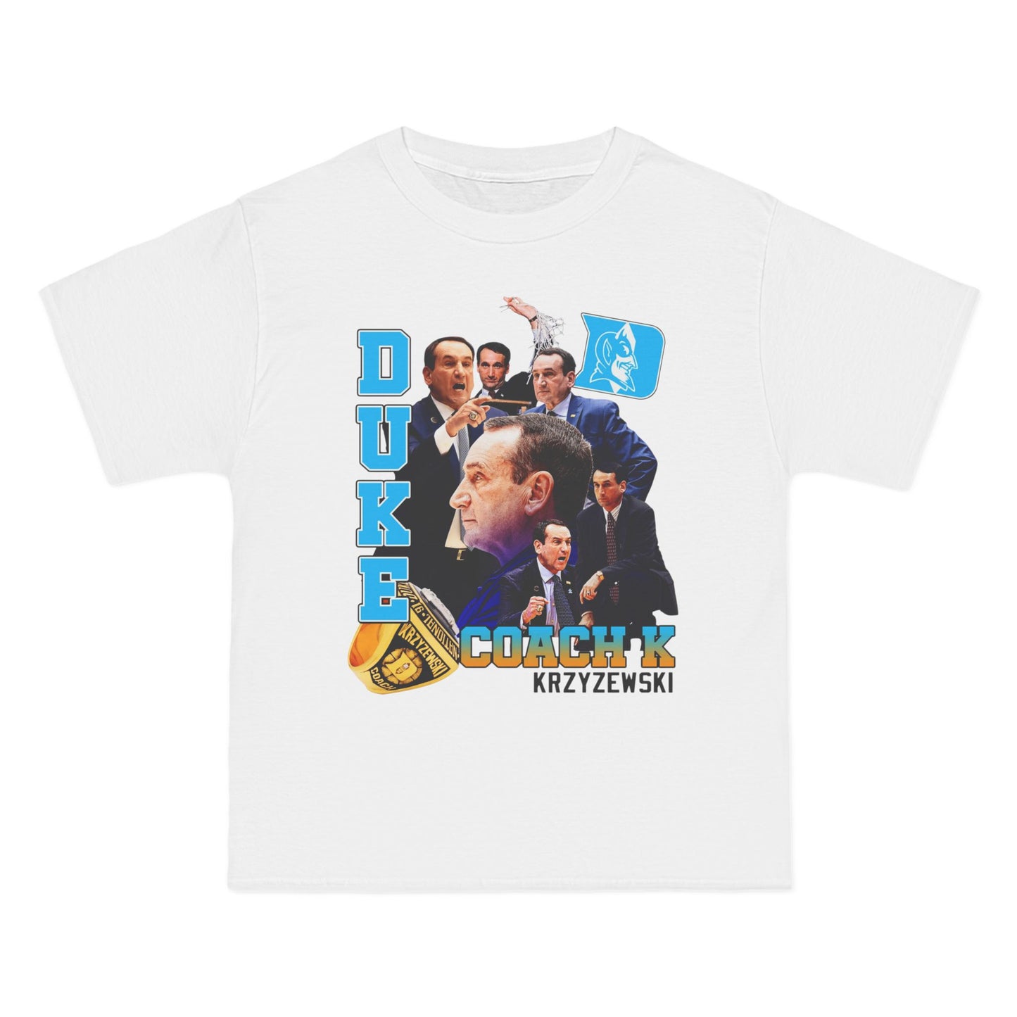 Duke Basketball Collage Tee — Retro Coach & Team Graphic T-Shirt