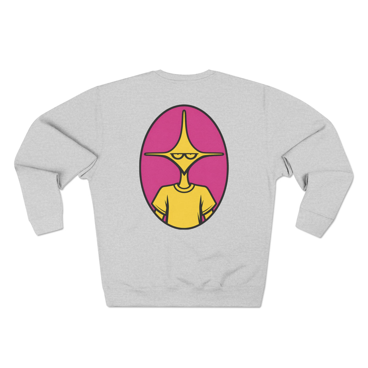 True World Creations Crewneck Sweatshirt — Retro Cartoon Alien Graphic