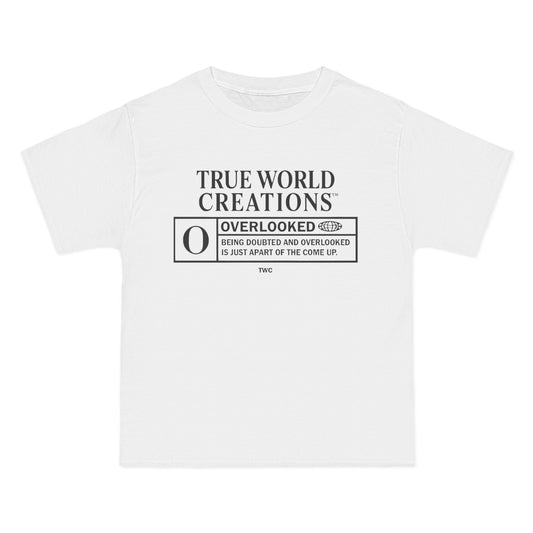 True World Creations "Overlooked" Graphic T-Shirt — Vintage Logo Tee